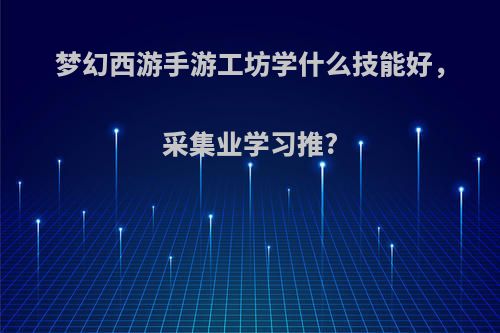 梦幻西游手游工坊学什么技能好，采集业学习推?