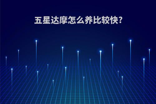 五星达摩怎么养比较快?