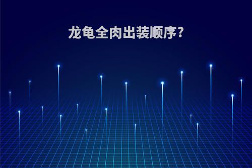 龙龟全肉出装顺序?