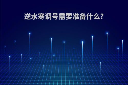 逆水寒调号需要准备什么?