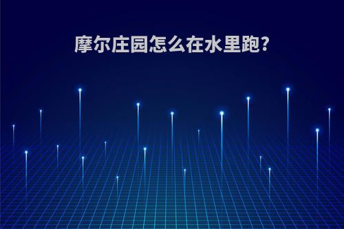 摩尔庄园怎么在水里跑?