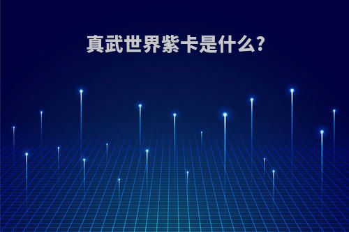 真武世界紫卡是什么?
