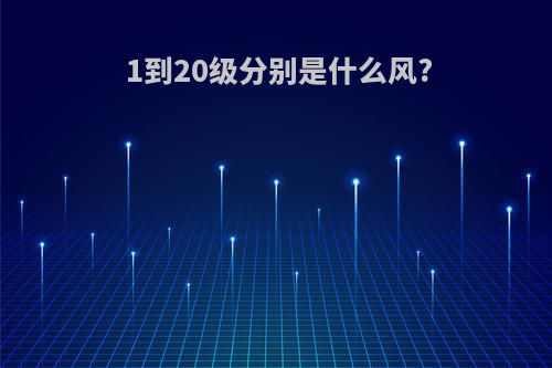1到20级分别是什么风?