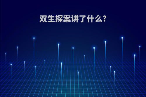双生探案讲了什么?