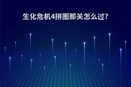 生化危机4拼图那关怎么过?