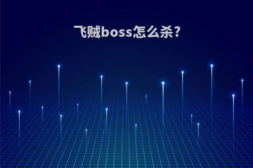 飞贼boss怎么杀?