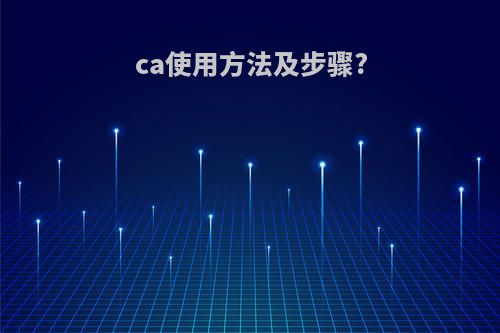 ca使用方法及步骤?