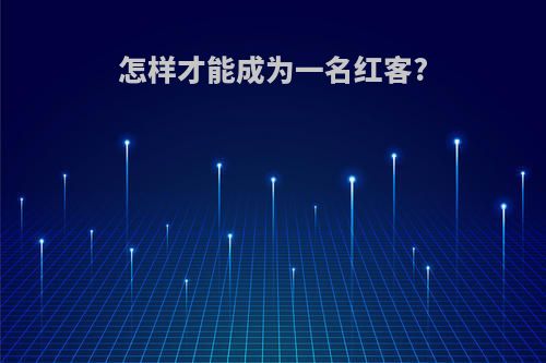 怎样才能成为一名红客?